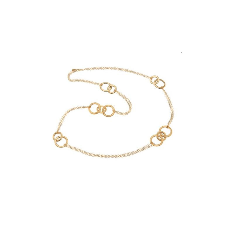 Collana Lunga Cerchi Vintage con Elementi Canna Oliva Aquaforte