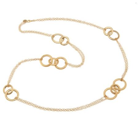 Collana Lunga Cerchi Vintage con Elementi Canna Oliva Aquaforte