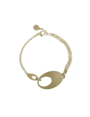 Bracciale Retrò con Elementi Ovali e Rondelle in Pavè Aquaforte