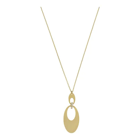 Collana Doppio Pendente Ovale e Rondella Pavè Donna Aquaforte