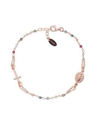 BRACCIALE ROSARIO MULTICOLOR PASTELLO AMEN BRO25RMU3 Amen