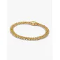 Bracciale Dorato Catena Maglia Cubana Pavè cm.16 Donna Pandora