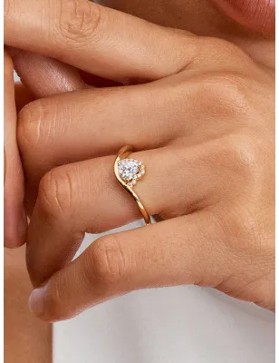 Anello Onda con Cuore Luminoso mis.50 Donna Pandora