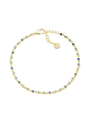 Bracciale Joy Dorato in Lega Amen Zirconi Blu Degradé Donna Amen
