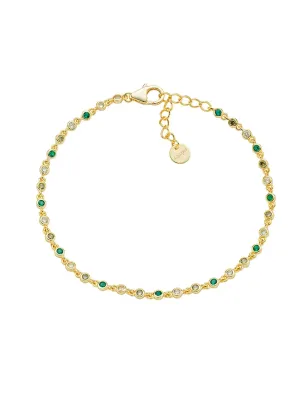 Bracciale Joy Dorato in Lega Amen Zirconi Verdi Degradé Donna Amen