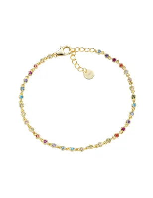 Bracciale Joy Dorato in Lega Amen Zirconi Multicolor Donna Amen