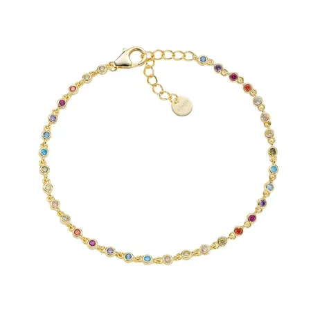 Bracciale Joy Dorato in Lega Amen Zirconi Multicolor Donna Amen