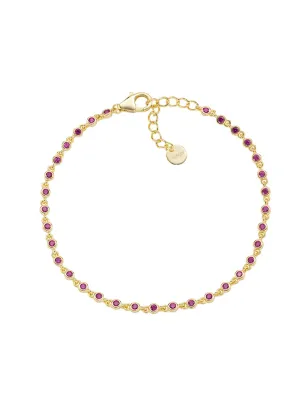 Bracciale Joy Dorato in Lega Amen Zirconi Rossi Donna Amen