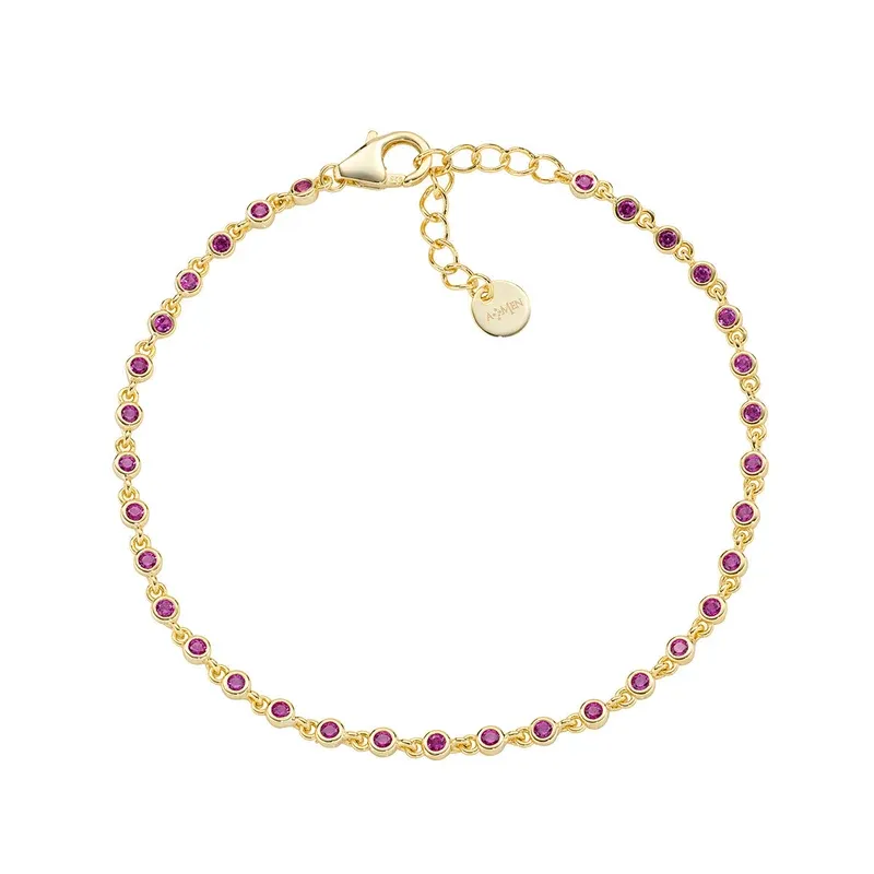 Bracciale Joy Dorato in Lega Amen Zirconi Rossi Donna Amen