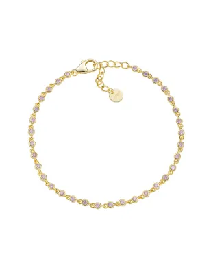 Bracciale Joy Dorato in Lega Amen Zirconi Rosa Donna Amen