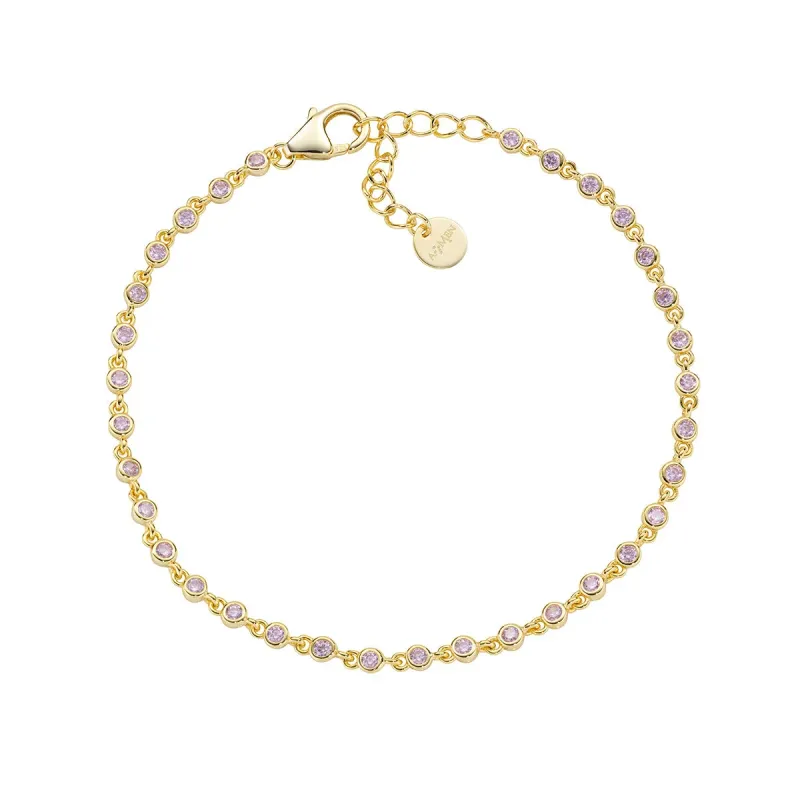 Bracciale Joy Dorato in Lega Amen Zirconi Rosa Donna Amen