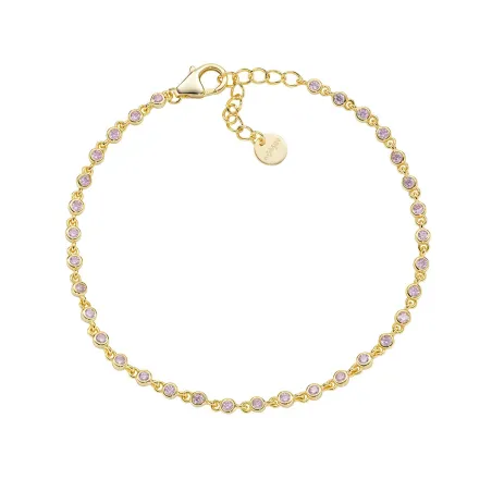 Bracciale Joy Dorato in Lega Amen Zirconi Rosa Donna Amen