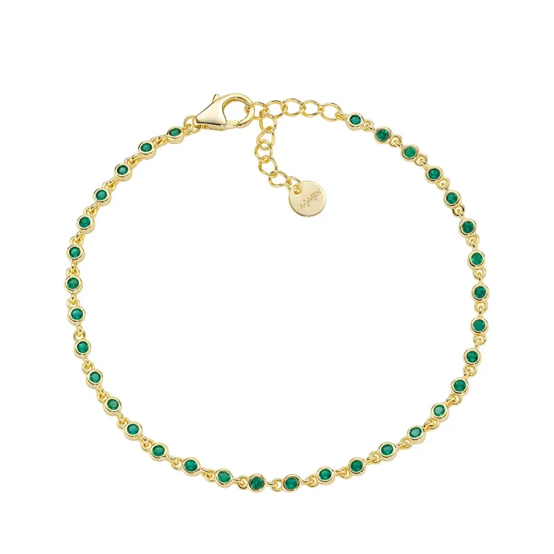 Bracciale Joy Dorato in Lega Amen Zirconi Verdi Donna Amen