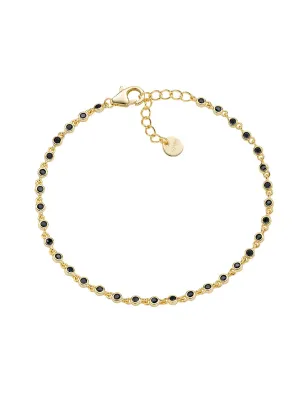 Bracciale Joy Dorato in Lega Amen Zirconi Neri Donna Amen