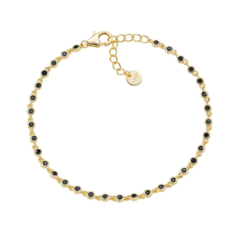 Bracciale Joy Dorato in Lega Amen Zirconi Neri Donna Amen Bracciale Joy Dorato in Lega Amen Zirconi Neri Donna Amen