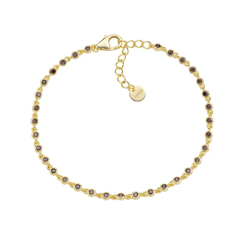 Bracciale Joy Dorato in Lega Amen Zirconi Marroni Donna Amen Bracciale Joy Dorato in Lega Amen Zirconi Marroni Donna Amen
