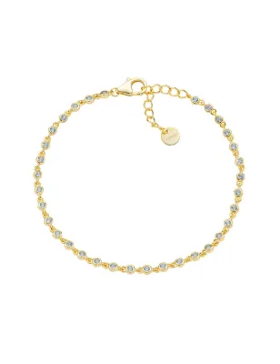 Bracciale Joy Dorato in Lega Amen Zirconi Acquamarina Donna Amen