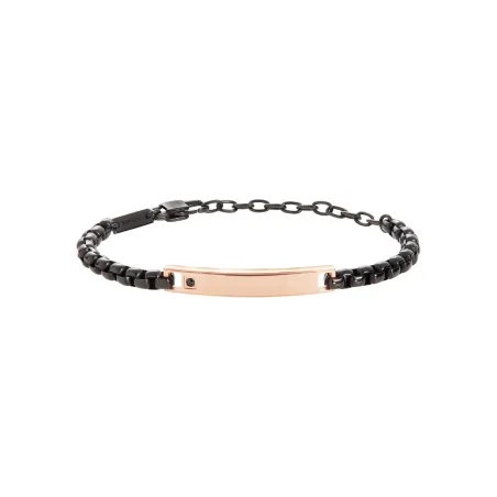 Bracciale Tag and Cross Nero e Oro Rosa TJ3222 Uomo Breil