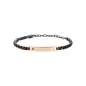 Bracciale Tag and Cross Nero e Oro Rosa TJ3222 Uomo Breil Bracciale Tag and Cross Nero e Oro Rosa TJ3222 Uomo Breil