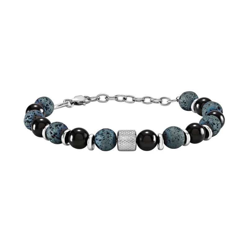 Collana Fusion Lava Blu e Onice TJ4125 Uomo Breil Collana Fusion Lava Blu e Onice TJ4125 Uomo Breil