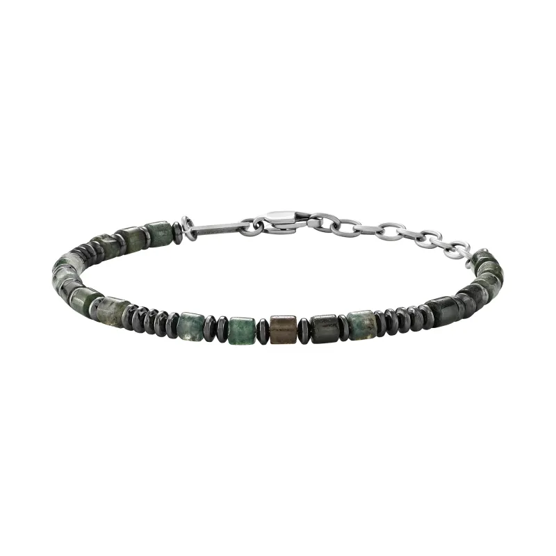 Bracciale Rock Hard Agata Verde ed Ematite TJ4131 Uomo Breil Bracciale Rock Hard Agata Verde ed Ematite TJ4131 Uomo Breil