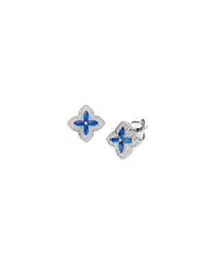 Orecchini Portofino in Argento con Zirconi Blu Donna Amen