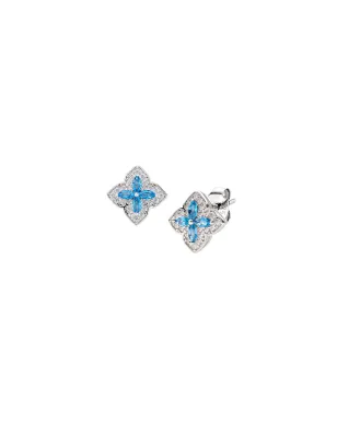 Orecchini Portofino in Argento con Zirconi London Blue Donna Amen