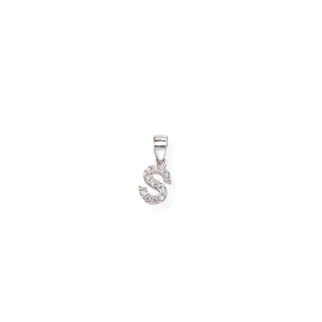 Ciondolo Lettera S in Argento con Zirconi Donna Amen