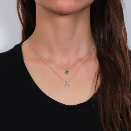 Collana Punto Luce Verde Donna Amen