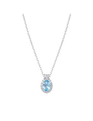 Collana Madame in Argento con Zircone Acquamarina Donna Amen