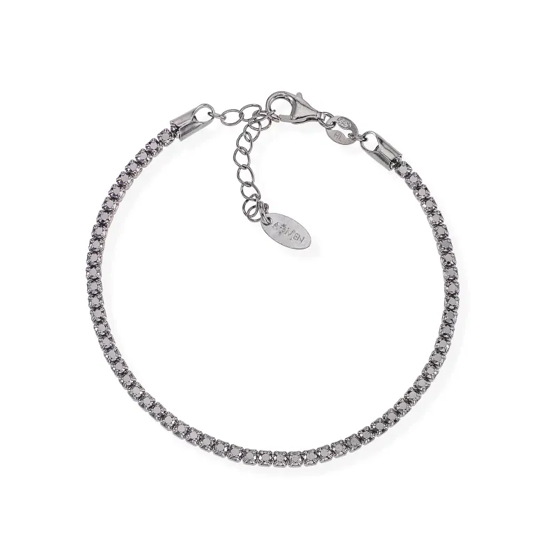 Bracciale Tennis Rodio Nero con Zirconi Neri Donna Amen Bracciale Tennis Rodio Nero con Zirconi Neri Donna Amen