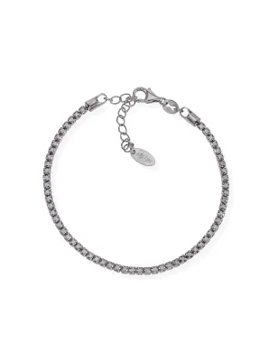 Bracciale Tennis Rodio Nero con Zirconi Neri cm.16 Donna Amen