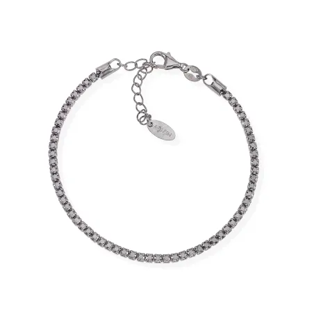 Bracciale Tennis Rodio Nero con Zirconi Neri cm.16 Donna Amen