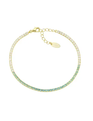 Bracciale Tennis Dorato Zirconi Degradé Verdi Amen