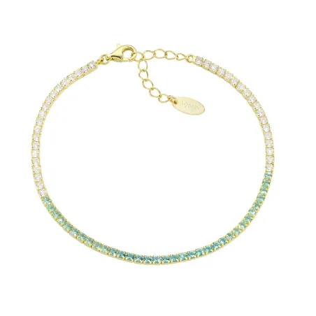 Bracciale Tennis Dorato Zirconi Degradé Verdi Amen