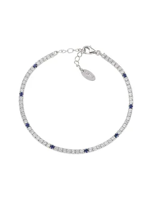 Bracciale Tennis con Zirconi Blu e Bianchi Amen