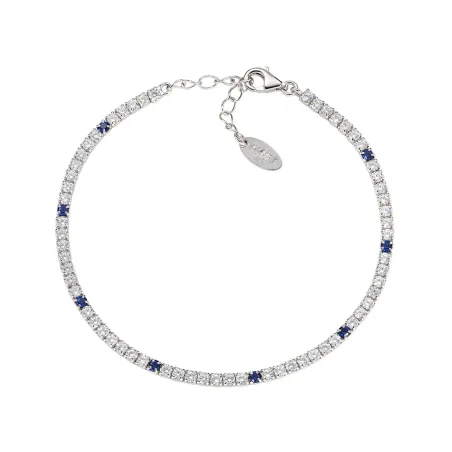 Bracciale Tennis con Zirconi Blu e Bianchi Amen