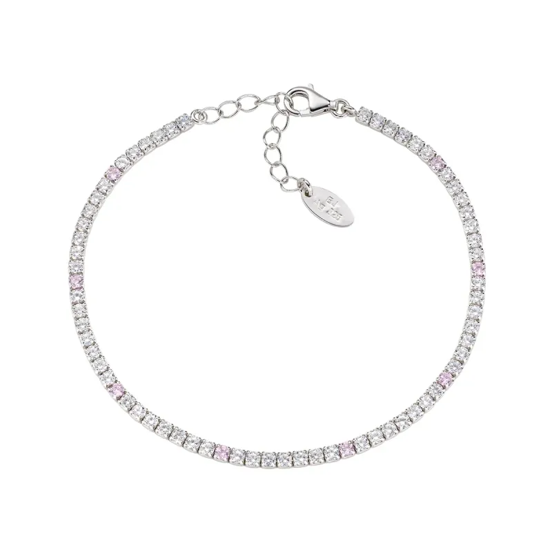 Bracciale Tennis con Zirconi Rosa e Bianchi Donna Amen Bracciale Tennis con Zirconi Rosa e Bianchi Donna Amen