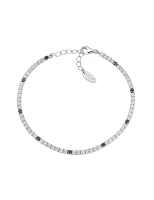 Bracciale Tennis con Zirconi Neri e Bianchi Amen
