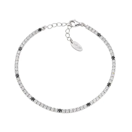 Bracciale Tennis con Zirconi Neri e Bianchi Amen