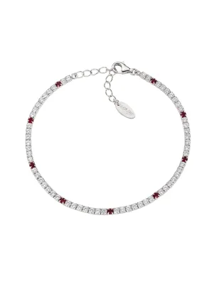 Bracciale Tennis con Zirconi Rossi e Bianchi Amen