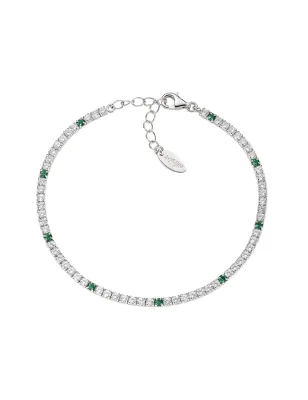 Bracciale Tennis con Zirconi Bianchi e Verdi Amen