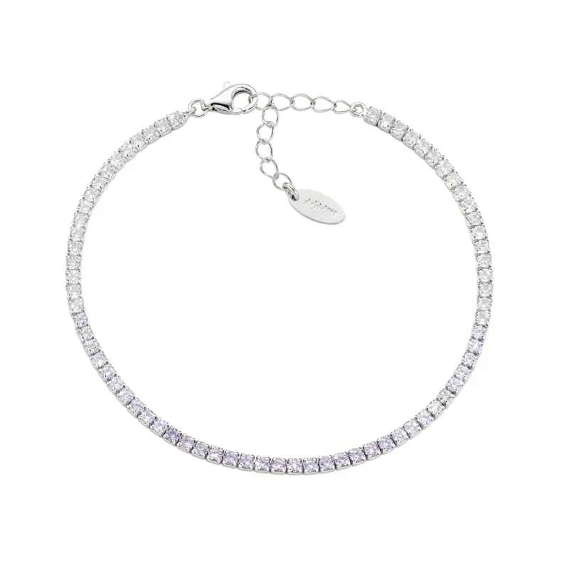 Bracciale Tennis con Zirconi Degradé Lilla Amen Bracciale Tennis con Zirconi Degradé Lilla Amen