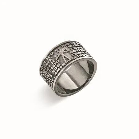 Anello Padre Nostro Brunito mis.22 Uomo Amen