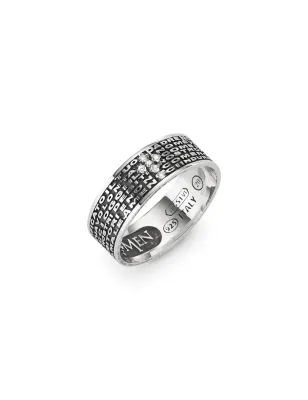 Anello Padre Nostro Brunito Croce Zirconata mis.16 Uomo Amen