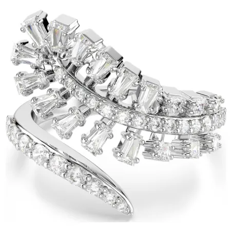 Anello Aperto Vienna, Piuma, Bianco, mis.58 Donna Swarovski