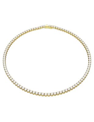 COLLANA TENNIS BIANCA PLACCATA COLOR ORO SWAROVSKI