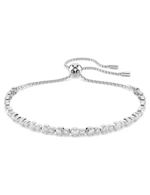 Bracciale Tennis Matrix, Bianco Placcato Rodio Donna Swarovski