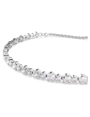 Bracciale Tennis Matrix, Bianco Placcato Rodio Donna Swarovski