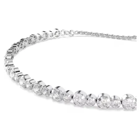 Bracciale Tennis Matrix, Bianco Placcato Rodio Donna Swarovski